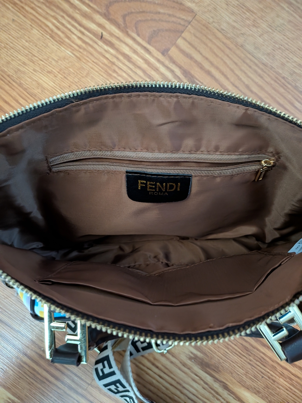 Inspired Multi Color Brown Interior Zip-Top Women's Purse